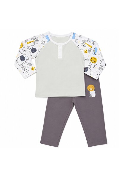 PALM PEANUTS Kids Cotton Animal Print Long Sleeve Pajama Set | Soft Toddler &...