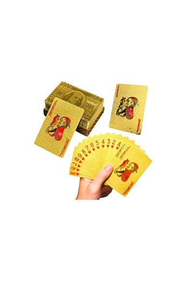 LEAN Cărți de joc din plastic, 54 de cărți, auriu, 21001