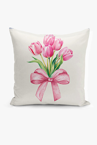 Filamente Double-Sided Digital Printing Throw Pillow Cover - Floral Tulip Pat...