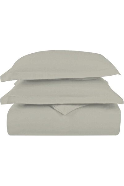 PIZUNA Royale 100% Cotton Duvet Cover Set Queen Size 230x220 cm Silver, 1000 ...