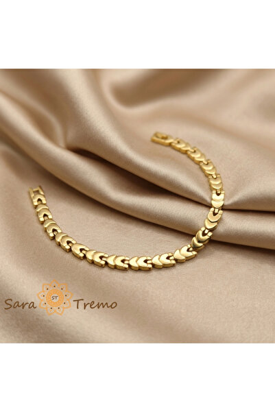 SaraTremo Brățară unisex Nereo, placată triplu cu aur de 14K, 19 cm