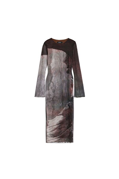 Desigual Rochie de zi pentru femei 25WWVK01 Maro