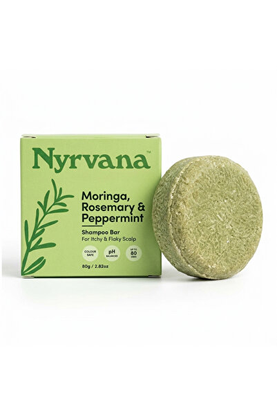 Nyrvana Moringa Rosemary & Peppermint Shampoo Bar for Hair Growth & Anti-Dand...