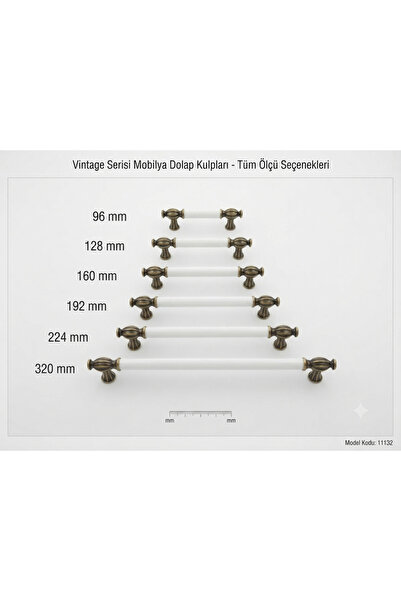 Arion Doruk Furniture Cabinet Handle 96 mm - 128 mm - 160 mm - 192 mm - 224 m...