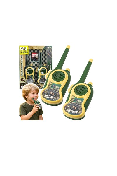 LEAN Set de 2 walkie-talkie militare pentru copii, 20,5 x 7,5 x 3,5 cm, 27741