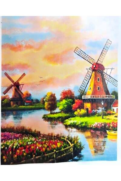 LİVA CRAFT Art & Craft Diamond Mosaic Painting, 30X40 Windmill Bead Gluing Kit