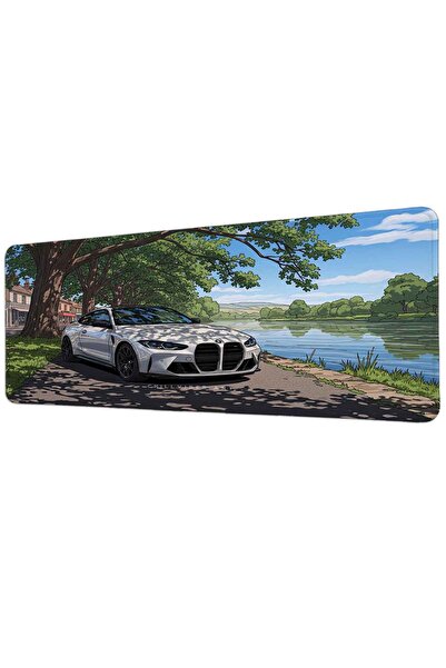gxe.art Bmw M4 G82 Lake View Anime 40X90 cm Gaming Mousepad Non-Slip Base Lar...