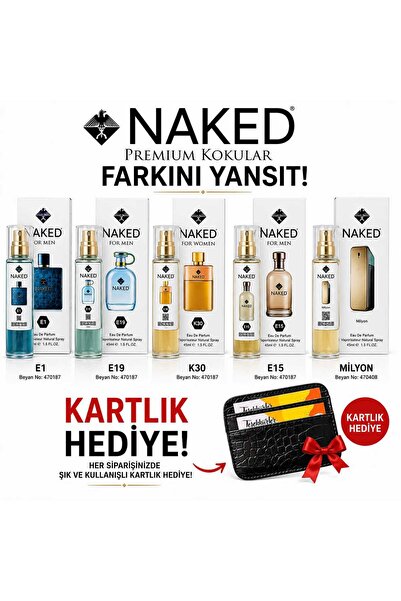 naked Premium 45 ML Parfüm Serisi | Kalıcı Kokular