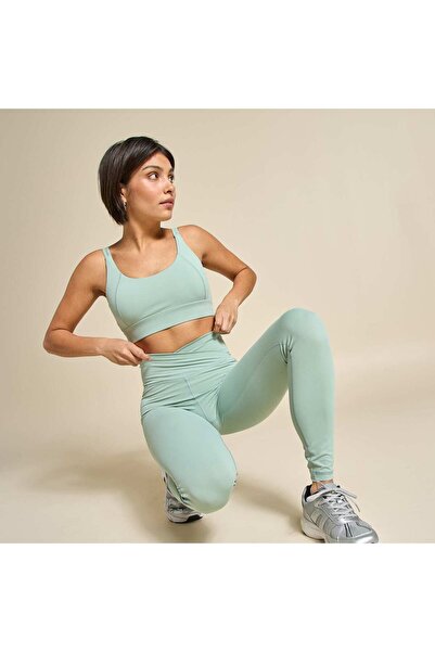 KIABI Twist Waist Sports Leggings GREEN