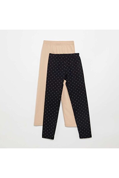 KIABI Pack of 2 Long Leggings BLACK