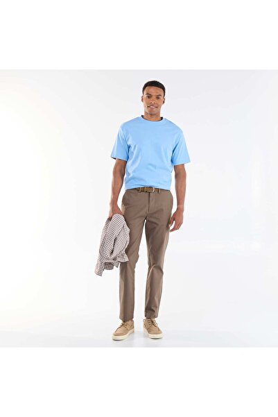 KIABI Twill Chino Trousers BROWN