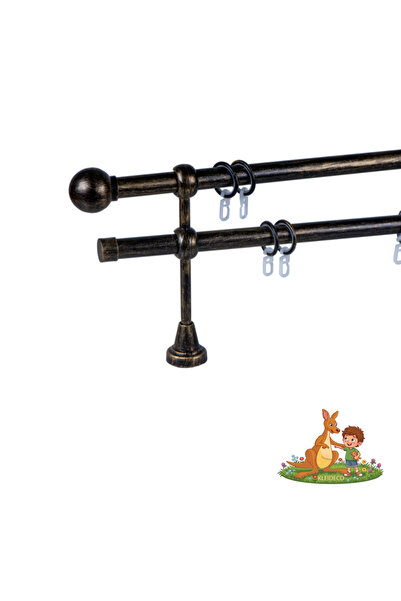 KLEIDECO Galerie dubla perdea AUSTRALIA, Metal, Diametru 19 mm, Capete SIDNEY...