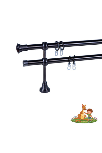 KLEIDECO Galerie dubla perdea AUSTRALIA, Metal, Diametru 19 mm, Capete MELBOU...