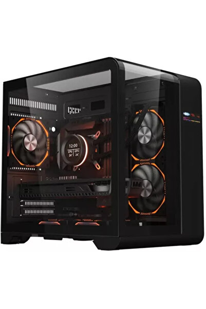1stPlayer Carcasa acvariu Gaming RT5-Bk afisaj digital aRGB Cube Tower fara s...