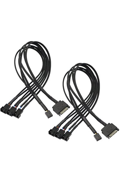 Choice1 كابل طاقة SATA 1 إلى 4 بطول 27 سم، قطعتان، 44 سم/27 سم، محول موزع لمر...