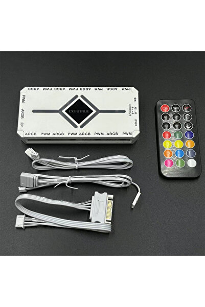 Choice WHITE PC ARGB case fan controller - Remote control version ARGB/PWM du...