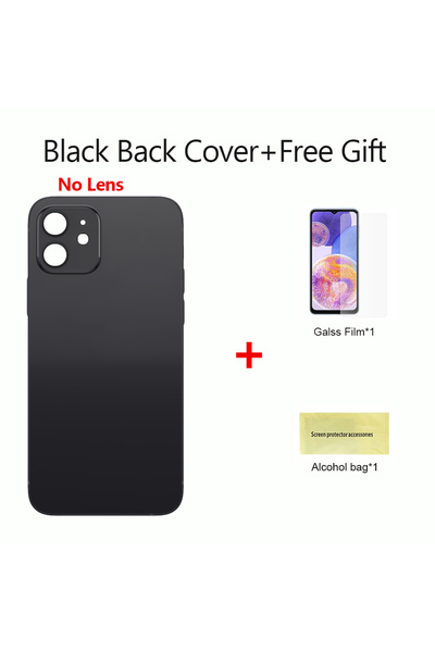 Choice5 For iPhone12 Black Back Glass For IPhone 12 Back Cover Glass Fast Rep...