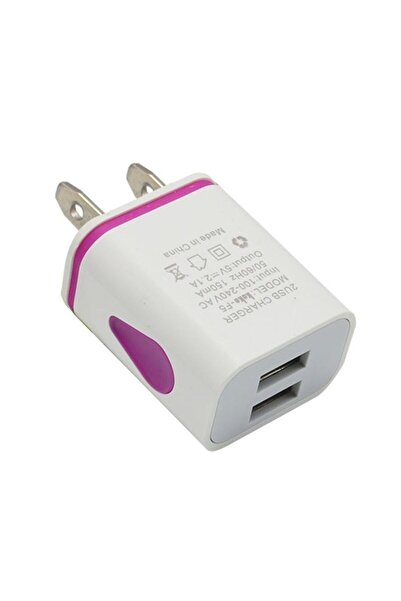 Choice8 Purple US Dual Port USB Wall Charger 5V 2A Travel Power Adapter EU US...