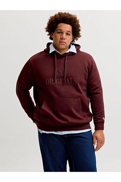 Jack & Jones Plus Φούτερ με κουκούλα σε μεγάλο μέγεθος με στάμπα κειμένου