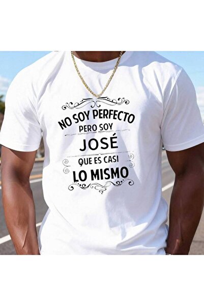 01THEONE تي شيرت رجالي PERFECT JOSE بأكمام قصيرة - قميص صيفي برقبة دائرية بنق...