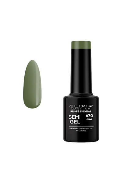 Elixir Ημιμόνιμο βερνίκι νυχιών 5ml # 670 (Ελιά) 5ml