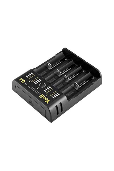 YONII Q4 3.7V 18650 Li-ion USB 4 Slots Portable Battery Charger Black