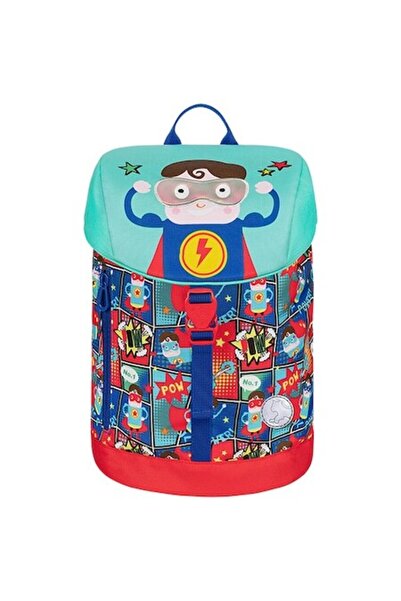 Tiger Rucsac, pentru preșcolari, Albastru/Roșu, uperduper man, 34x22x14cm