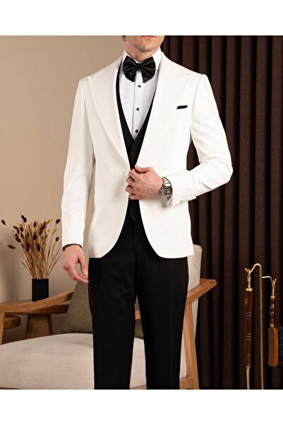 TerziAdemAltun İtalyan stil slim fit erkek sivri yaka ceket yelek pantolon da...