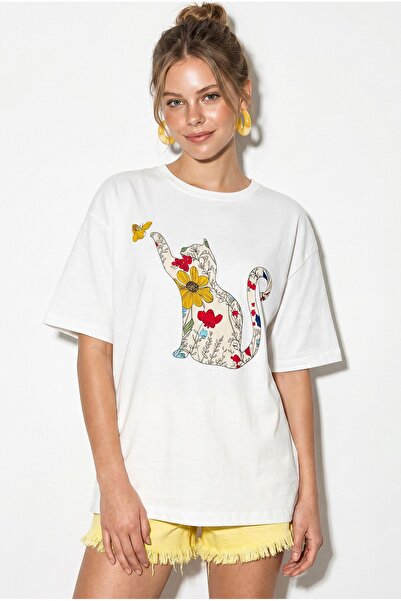 Hiccup LUCCI Tricou Oversized Din Bumbac Cu Imprimeu