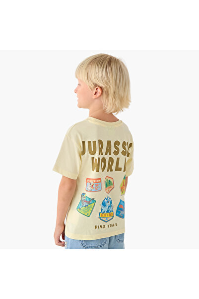 Universal Crew Neck Short Sleeves T-shirt with Jurassic World Print