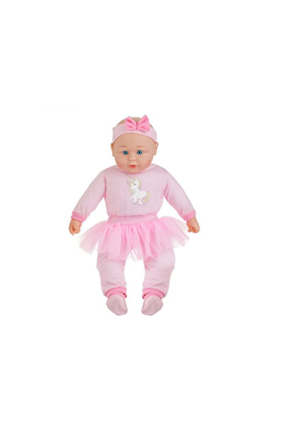 JMB Papusa Bebelus cu Body Roz Unicorn si Fusta Tutu cu Sunet 50 cm +3 ani