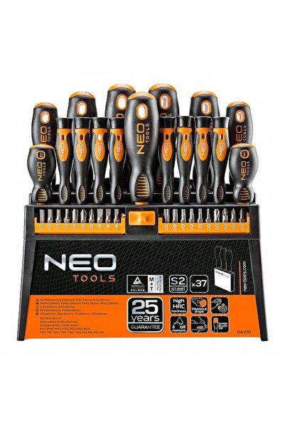 NEO Tools Set complet de biți pentru șurubelniță NEO, 37 piese, oțel S2, supo...