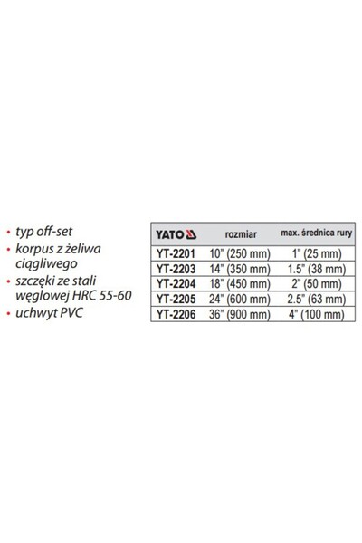 NO BRAND Yato 350mm cheie de țevi cu mâner din PVC yt-2203