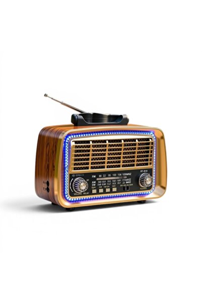 ROYALTREND Solar Güneş Panelli Nostaljik Radyo,Ledli Bluetooth Nostalji Radyo