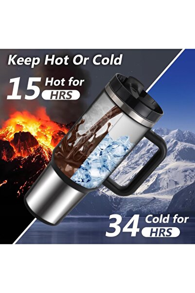 PWR Water sipper 40oz(1200ml),Tumbler with Handle,Stainless Steel Vacuum Insu...