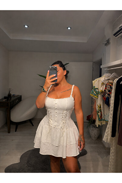 ruyaguneyboutique Sagaza Model Keten Elbise