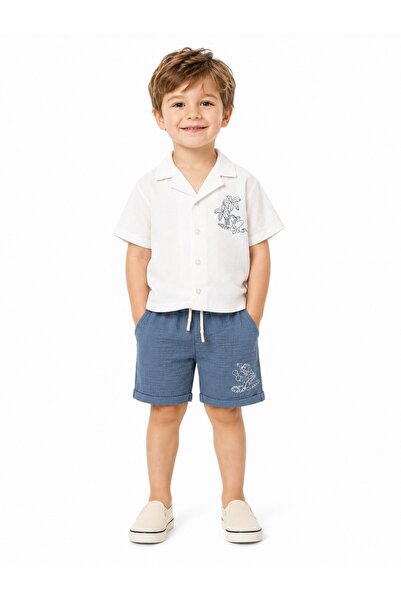 Haribo Shirt Shorts Set White / Blue Men's