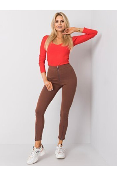 rue parıs Women's Pants, RUE PARIS, Polyester, Dark Brown, model 269-SP-0550.05
