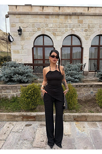 kırmızı butiks Black Vera Collar Accessory Set