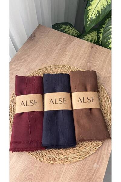 Alse Butik 3-Piece Bamboo Shawl (Burgundy - Navy Blue - Chocolate Brown)