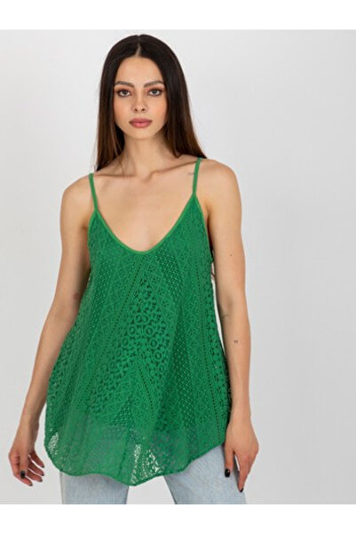 Och Bella Top Dama, Och Bella, Bumbac, Cu bretele, Verde, model TW-TP-BI-2095...