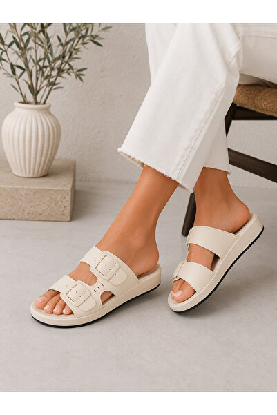 MULEX Women's Buckle-Fastened Orthopedic Soft Sole Comfortable Home Daily Sli...