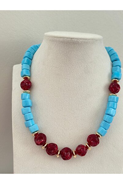 mibrillo Glass Basement Necklace Glass Bead Necklace