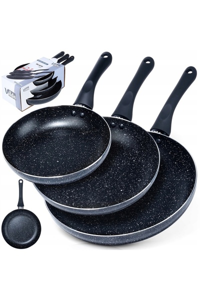Vilde Set de 3 tigăi GRANITICE pentru prăjit și gătit la cuptor, dimensiuni 2...