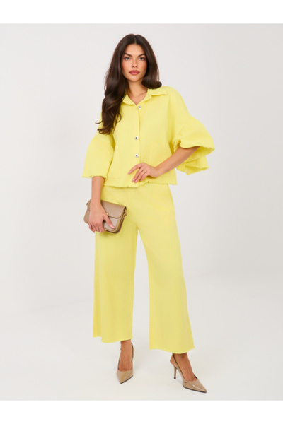 Italy Moda Women's Pants, ITALY MODA, Cotton, Light Yellow, model IT-SP-FL999...
