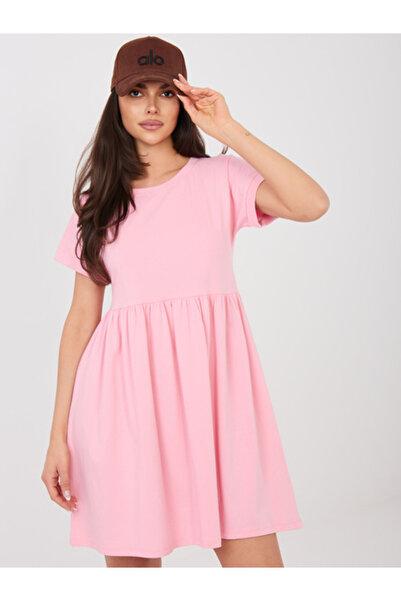 rue parıs Women's Mini Dress, Round Neckline, RUE PARIS, Summer Pink Model RV...