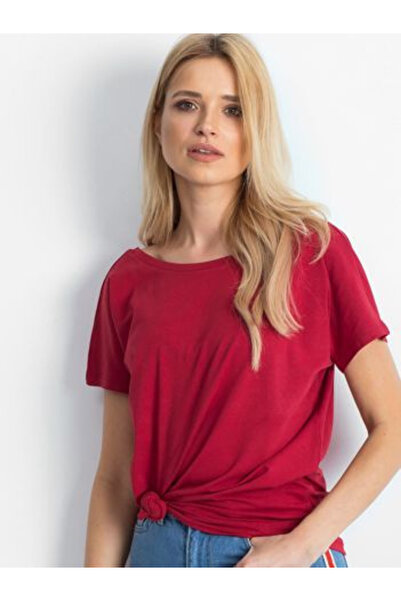 Basic Feel Good Tricou Dama Mini, Decolteu barcuta, BASIC FEEL GOOD, Bordo Ca...