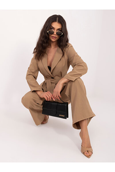 Italy Moda Compleu Dama Maneca lunga, Elegant, ITALY MODA, Camel de Petrecere...