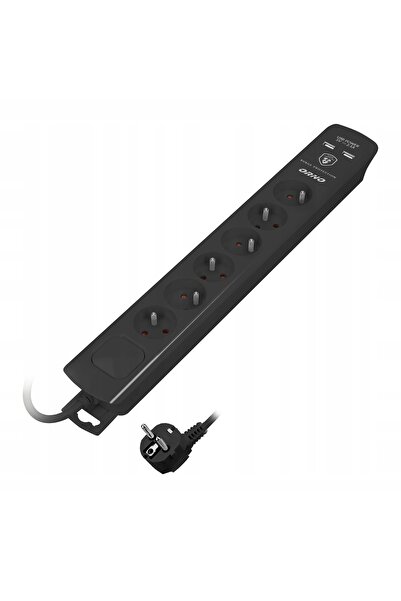 Orno Prelungitor 3m Încărcător USB Priză multiplă cu protecție la supratensiu...