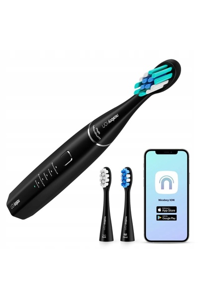 Niceboy ION SmartSonic Periuță de dinți sonică 43.000 de vibrații 3 capete Negru
